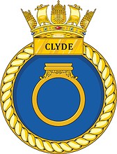 British Navy HMS Clyde (P257), emblem (crest) - vector image