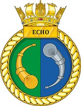 Векторный клипарт: ВМС Великобритании, эмблема корабля Эко (H87)