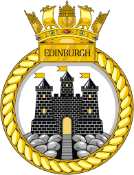 British Navy HMS Edinburgh (D97), destroyer emblem (crest)