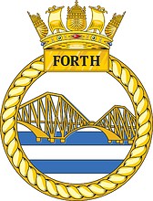 British Navy HMS Forth (P222), crest - vector image