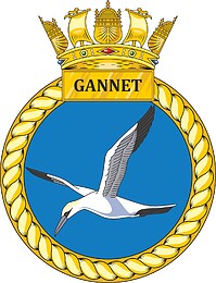 British Navy HMS Gannet, badge (crest)