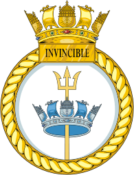 British Navy HMS Invincible (R05), aircraft carrier emblem (crest)