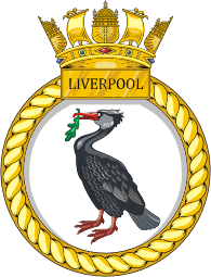 British Navy HMS Liverpool (D92), destroyer emblem (crest)