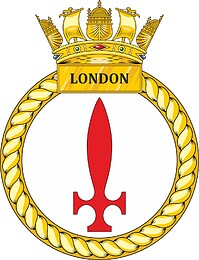 British Navy HMS London (F95), badge (crest)