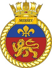 Векторный клипарт: ВМС Великобритании, эмблема корабля Мерси (P287), эмблема