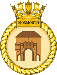 British Navy HMS Monmouth (F235), frigate emblem (crest)