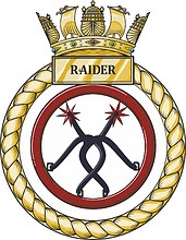 British Navy HMS Raider (P275), emblem - vector image