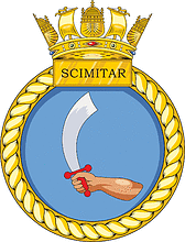 British Navy HMS Scimitar (P284), fast patrol boat emblem (crest)