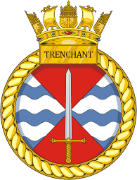 British Navy HMS Trenchant (S91), submarine emblem (crest)