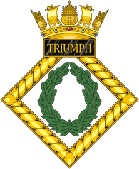 British Navy HMS Triumph (N18), emblem (crest) - vector image