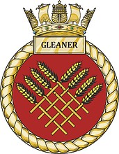 Vector clipart: British Navy HMSML Gleaner (H86), emblem