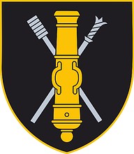 Vector clipart: Lithuianian General Romualdas Giedraitis Artillery Battalion, emblem