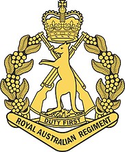Sukkerrør rester Galaxy Royal Australian Regiment, badge - vector image