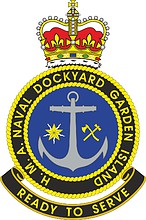 Vector clipart: H.M. Australian Naval Garden Island Dockyard, emblem