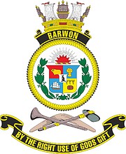 HMAS Barwon (K406), emblem - vector image