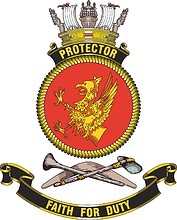 HMAS Protector, emblem - vector image