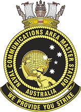 Vector clipart: Naval Communications Area Master Station Australia (NAVCAMSAUS), emblem
