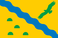 Novovarshavka rayon (Omsk oblast), flag - vector image