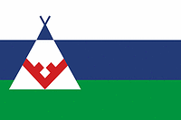 Nizhnevartovsk rayon (Khantia-Mansia), flag (1999)
