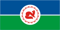 Vector clipart: Pokachi (Khanty-Mansia - Yugra), flag (2000)