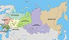 Rusia mapa (los distritos federales, con Crimea) | Ilustración vectorial