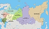 Karte von Russland (die föderalen Bezirken, 2008)