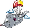 Vector clipart: curious mouse parachute jumper