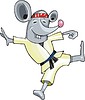 Vector clipart: curious mouse karateka