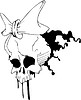 Vector clipart: skull with bow