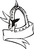 Vector clipart: crusader helmet template with ribbon