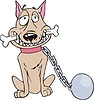Vector clipart: dog on a chain with bond