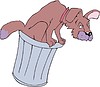 Vector clipart: mongrel in refuse bin