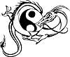 Vector clipart: dragon tattoo (ying-yang)