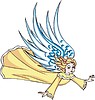 Vector clipart: angel girl flying