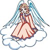 angel girl sitting on a cloud