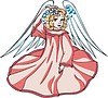 Векторный клипарт: красивая девочка-ангелочек