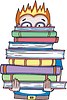 Vector clipart: schoolboy with textbooks