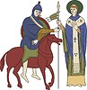 Vector clipart: priest and knight