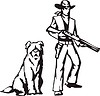 Vector clipart: cowboy and dog