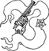 Vector clipart: revolver and sheriff star