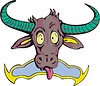 Vector clipart: curious bull template