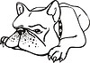 Vector clipart: sad dog lying