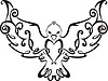 Векторный клипарт: симметричная виньетка с птицей