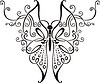 Vector clipart: symmetrical butterfly vignette