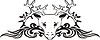 Vector clipart: symmetrical deer vignette