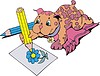 Vector clipart: curious dog cartoon