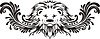 Vector clipart: symmetrical lion vignette