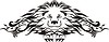 Vector clipart: symmetrical lion vignette