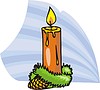 Vector clipart: Christmas candle and melting wax