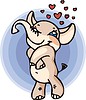 Vector clipart: elephant in love